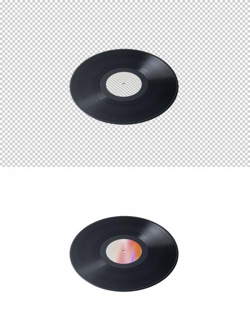 Vinyl Mockup on Transparent Background