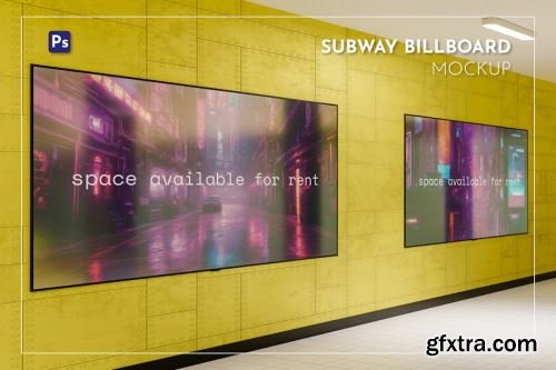 Billboards on Underground Subway Mockup Collections #2 15xPSD