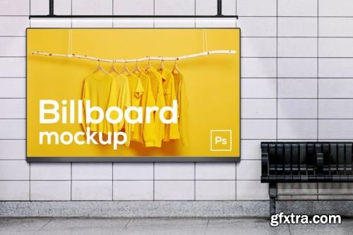 Billboards on Underground Subway Mockup Collections #2 15xPSD