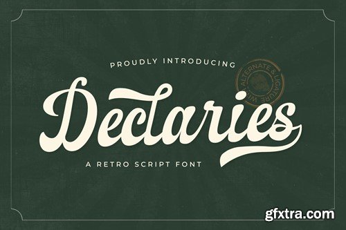 Declaries - A Retro Script Font ZGJLRXC