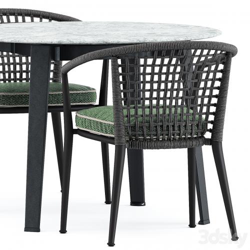 Erica 19 chair and Ginepro round Outdoor table by bebitalia