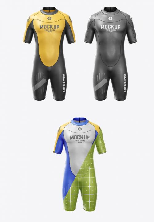 Mens Short Wetsuit Mockup