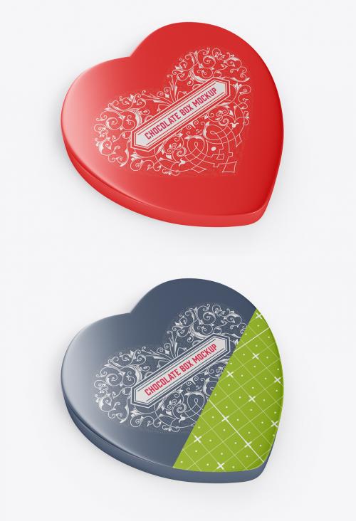 Heart Box Chocolates Mockup