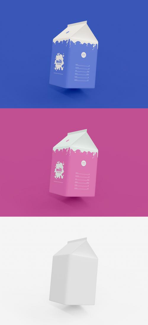 3D Small Milk or Juice Box Mockup