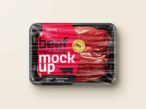 Raw Beef Package Mockup