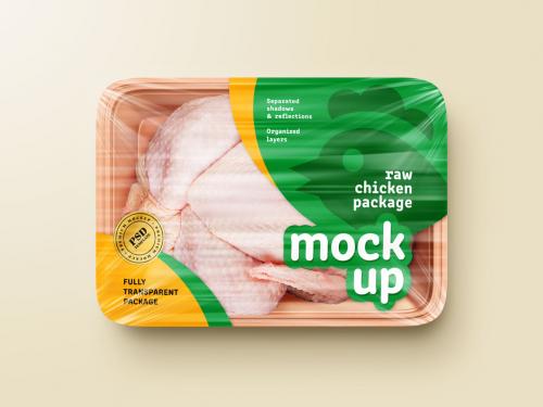 Raw Chicken Package Mockup