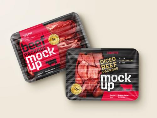 Raw Beef Package Mockup