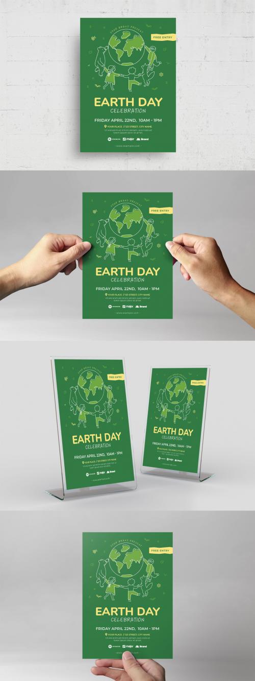 Simple Earth Day Education Flyer Poster Layout