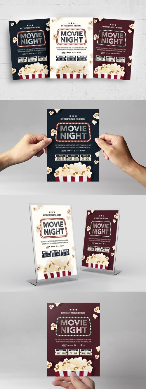 Movie Night Cinema Film Flyer Poster Layout