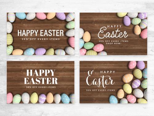 Easter Backgrounds with Pastel Easter Eggs