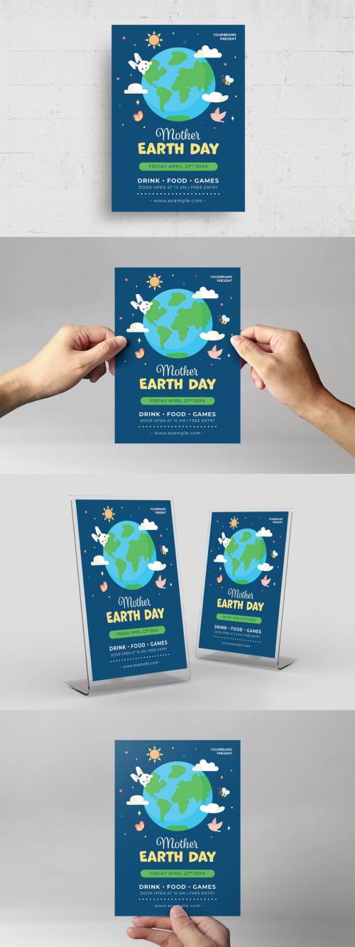 Cute Earth Day Flyer Poster Layout
