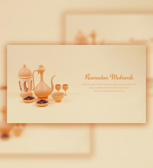 Ramadan Mubarak Concept Elements Iftar Setting