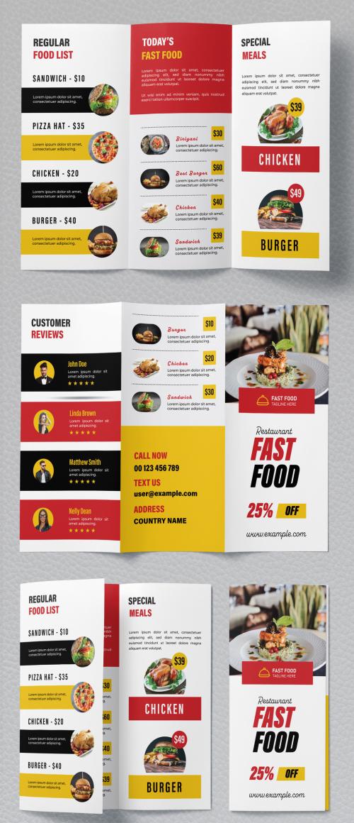 Food Menu Trifold Brochure