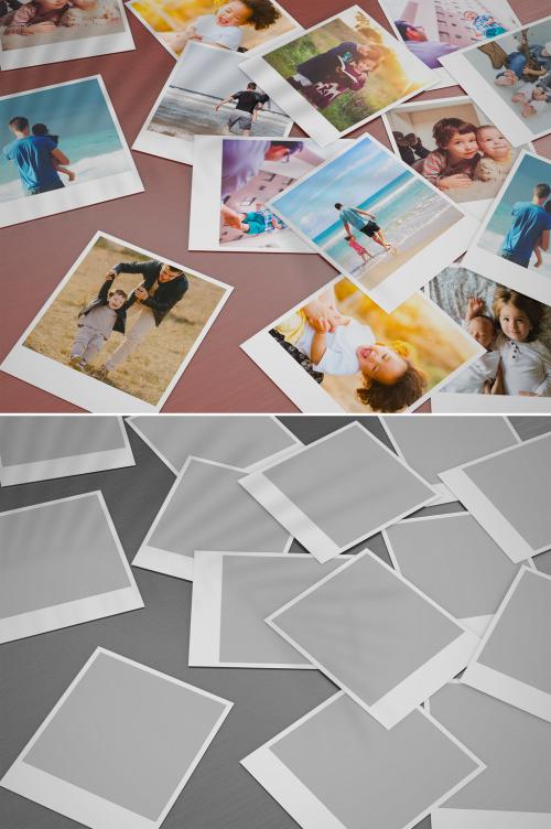 Instant Photos Collage Mockup