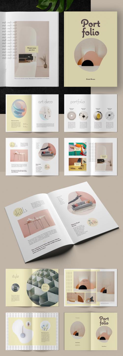 Portfolio Layout with Pale Yellow Accents