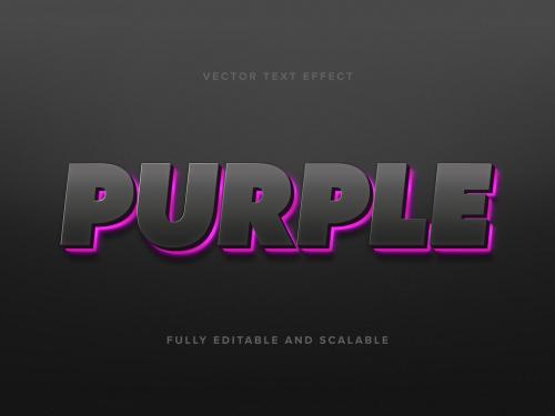 Purple Neon Art Glow Vector Text Effect