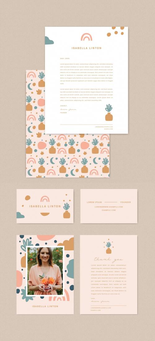 Abstract Boho Business Stationary Collection