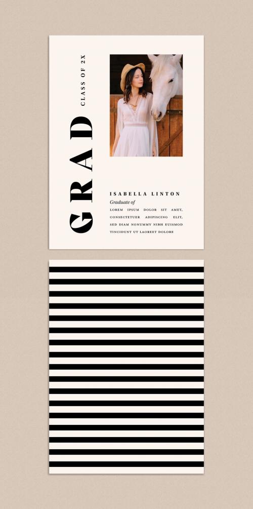 Modern Type Graduation Invitation Layout