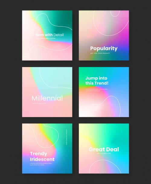 Abstract Gradient Social Media Post Layouts