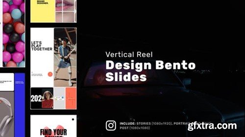 Videohive Design Bento Slides Vertical Reel 51581784