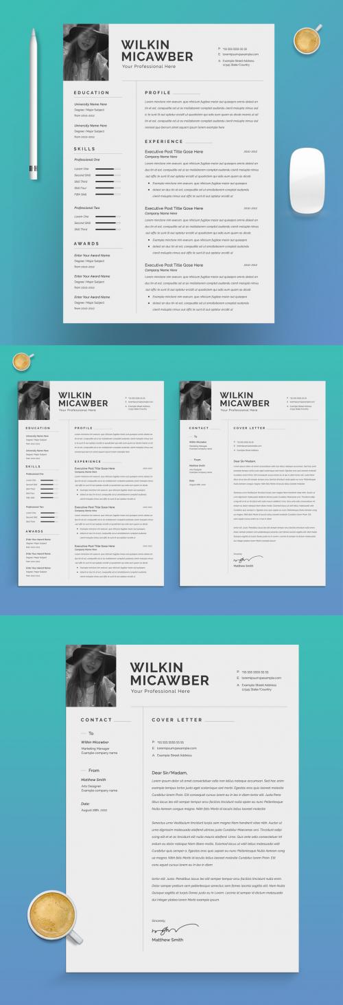 Clean Resume Layout with Photo