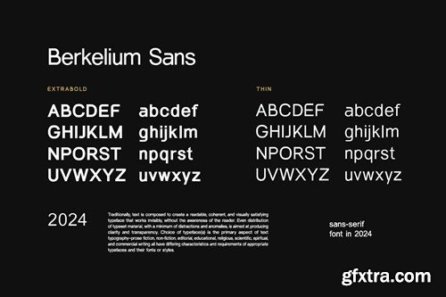 Berkelium Sans Modern Sans Serif Family 5EJAFCW