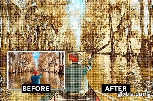 Halftone Oil Painting Photo Effect QT9C2VY