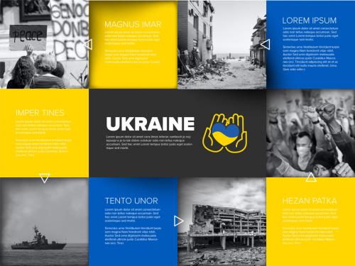 Ukraine Content Flyer with Photo Placeholders Layout