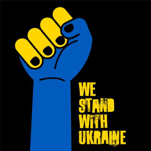 Stand with Ukraine Conceptual Illustration Background Layout with Fist