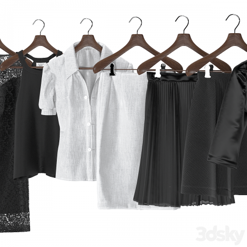 Black and white women's wardrobe