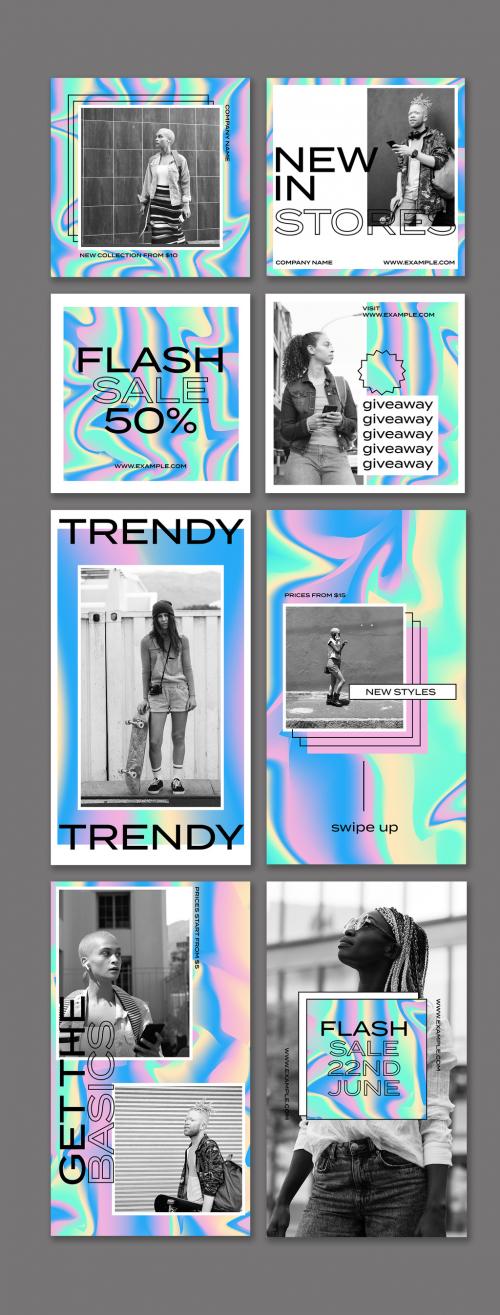 Gradient Trendy Social Media Set