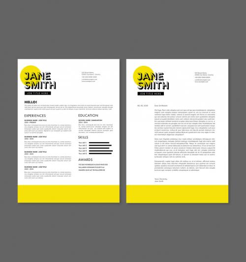 Yellow Minimal Resume Layout