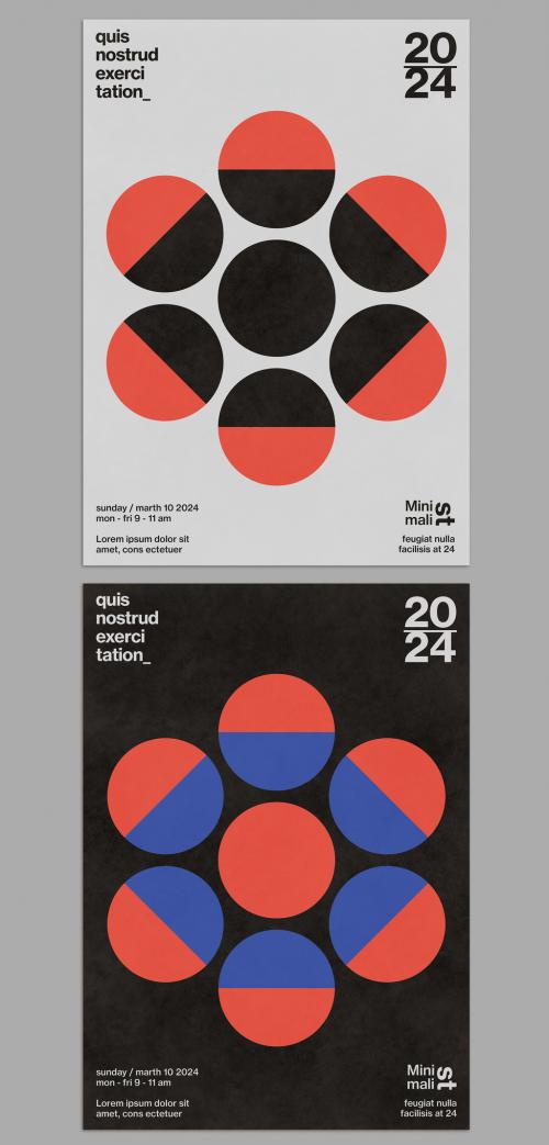 Minimal Geometric Design Poster Layout with Circle Shape Graphic Elements