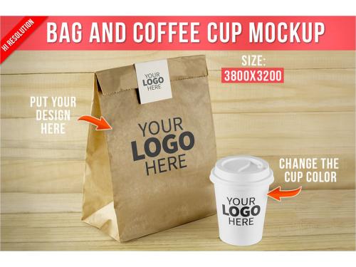 Kraft Paper Bag and Coffee Cup