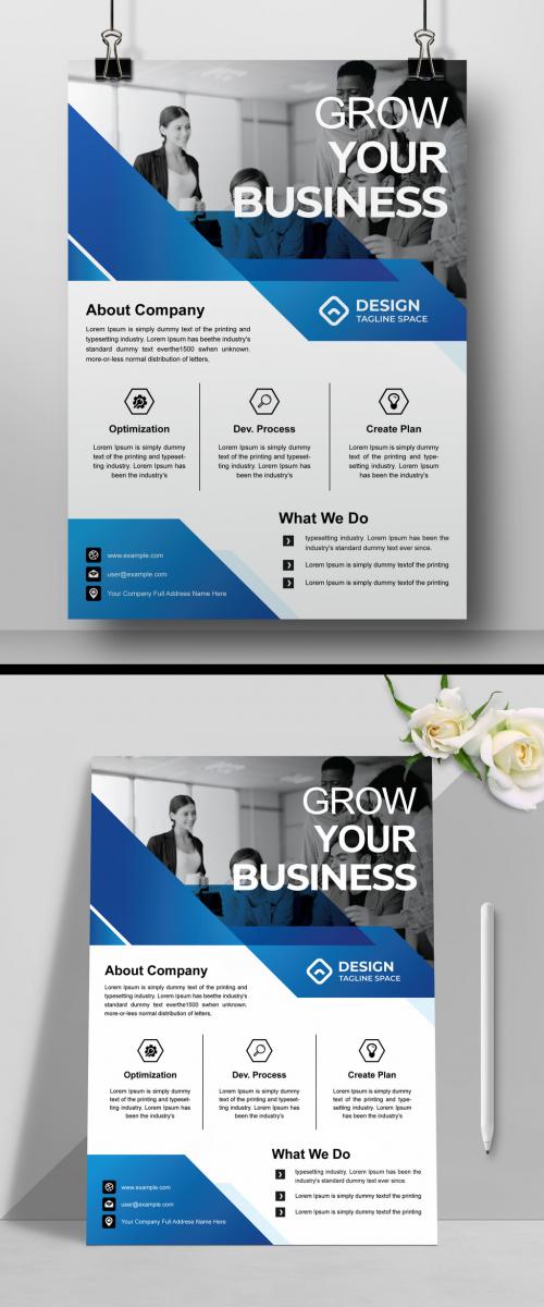 Corporate Flyer Layout with Graphic Elements