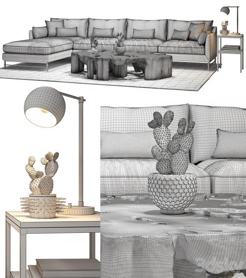 Benson Sectional &amp; Meteor Coffee Table Set