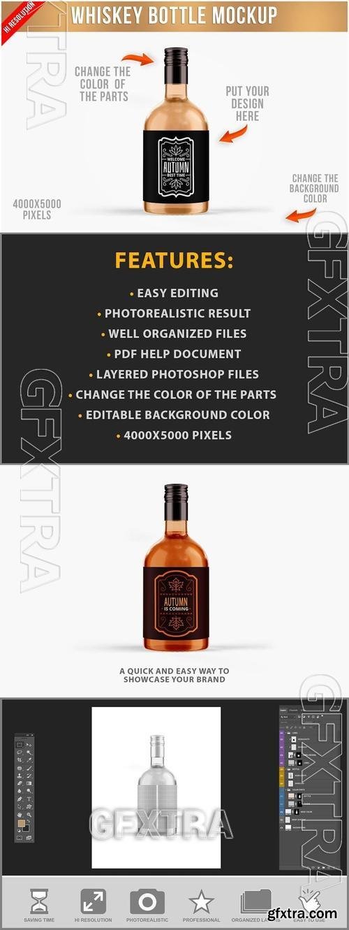 Whiskey Bottle Mockup 8K2NM6N