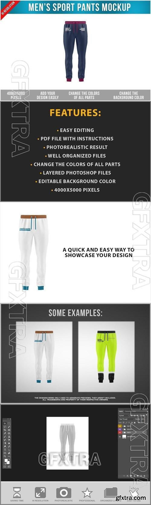 Mens Sport Pants Mockup ETF8WK8