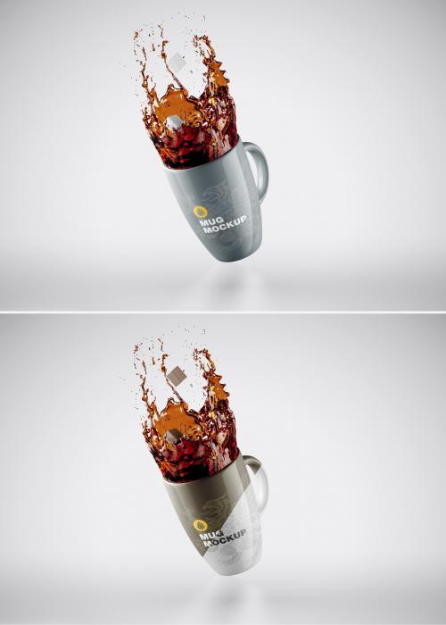 Colorful Mug with Splash Mockup