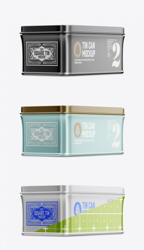 Colored Tin Mockup