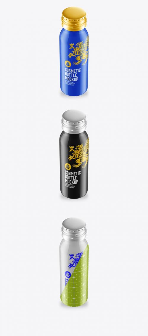 Metallic Cosmetic Bottle Mockup