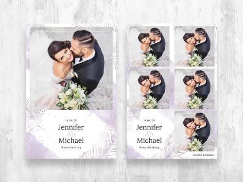 Elegant Wedding Photo Booth Strip Layout Photo Card