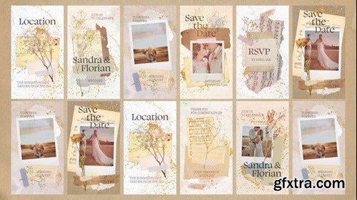 Videohive Wedding Invitation Collage Vertical Reel 51212393