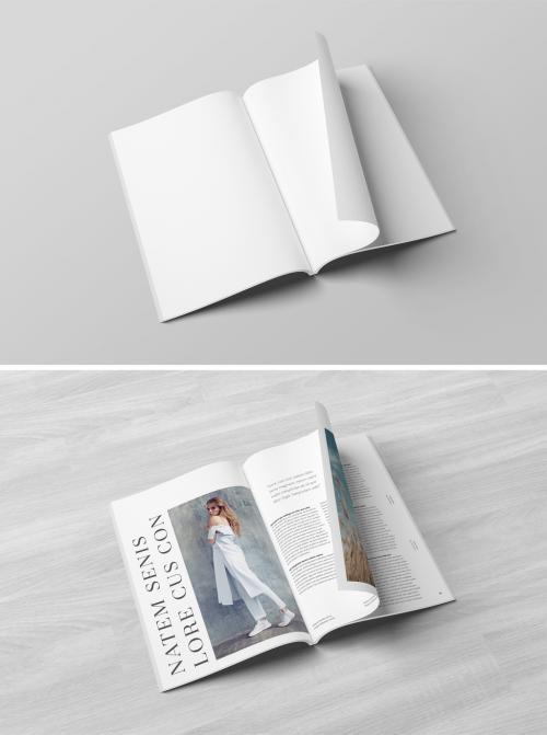 Opened Flying Magazine Mockup