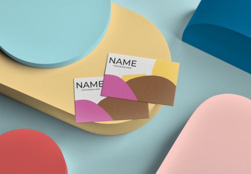 Pastel Business Card Mockup