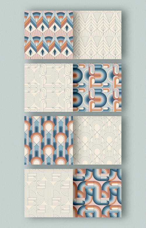 Midcentury Geometric Pattern Set