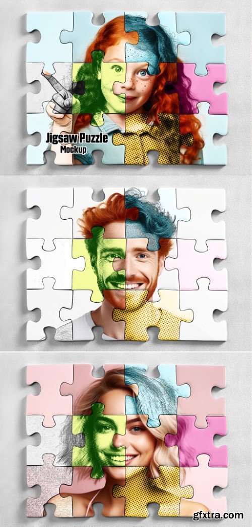 Jigsaw Puzzle Mockup. Ai Generated