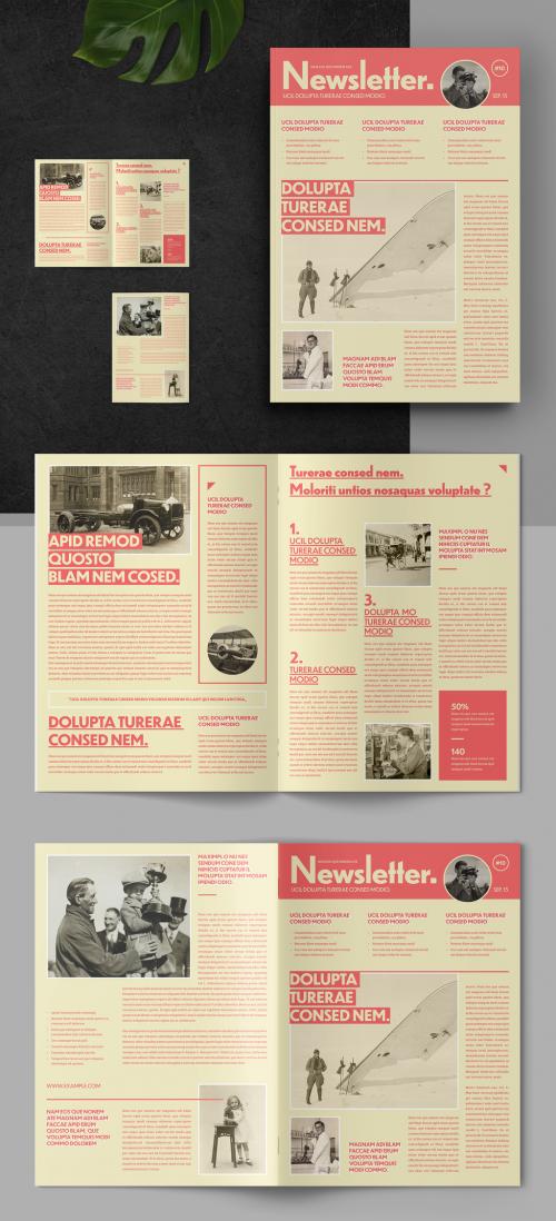 Newsletter Layout with Pink Accents