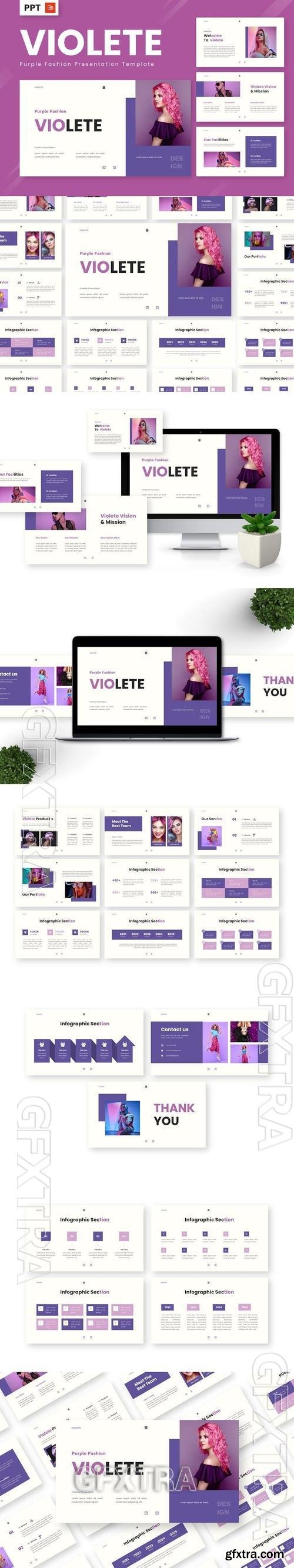 Violete - Purple Fashion Powerpoint Templates M4BEHB6