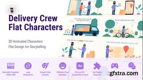 Videohive Diverse Delivery Crew - Animated Flat Characters 51621646